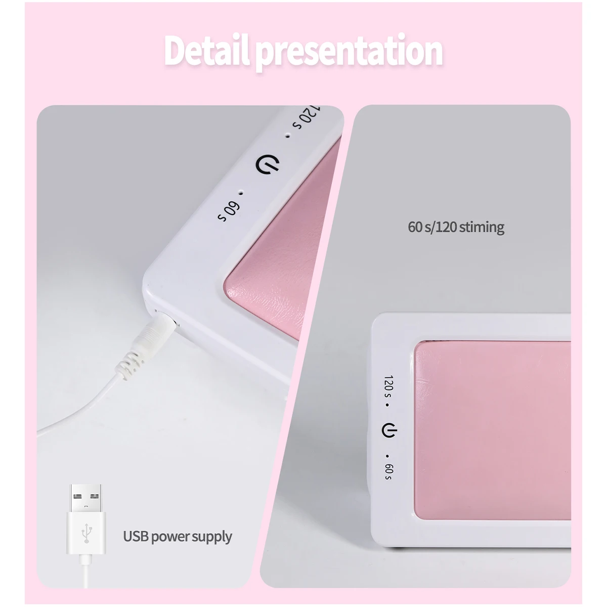 YIKOOLIN Nail Arm Rest Stand UV LED Nail Lamp Arm Rest With LED Lamp Gels Dryer Polish Curing Lamp  For Designs 4