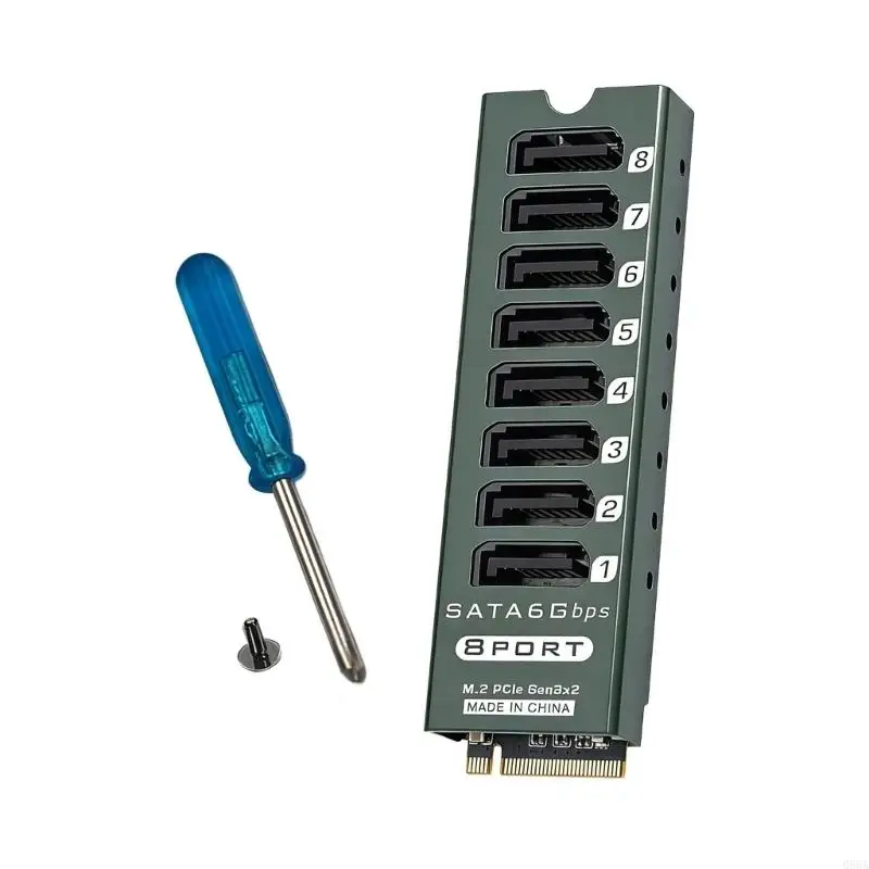 효율적인 M.2 PCIe-8 SATA3 포트 변환기 6Gbps 빠른 확장 및 금속 케이스
