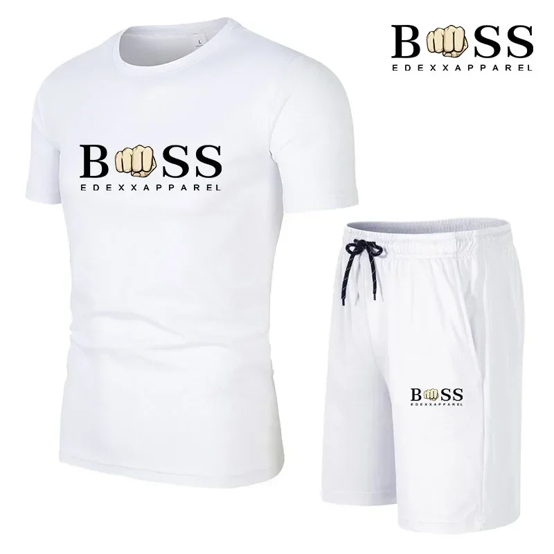 Men Short Set Summer Quick-dry Suit Two-piece Outfit 2024 New T-shirts and Shorts Fashion Jogging Fitness Tracksuit Men's Sets