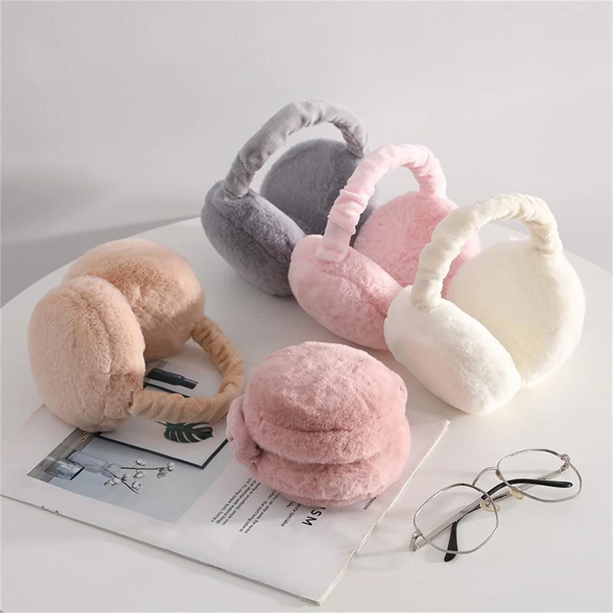 Cache-oreilles hamburger pliant en peluche, cache-oreilles mignons, pratique et tr/min, parler, geler, chaud, froid, hiver