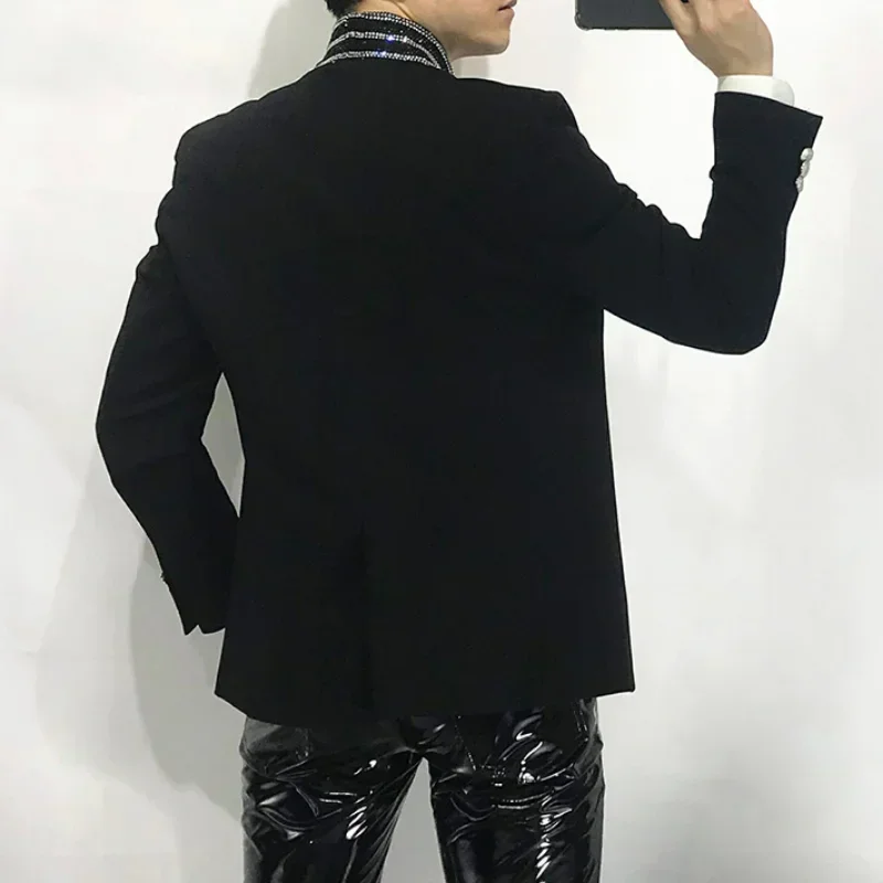 

Luxury Rhinestone Blazer Men 2024 Spring Casual Slim Jackets Masculino Banquet Club Party Stage Coats Streetwear Clothing