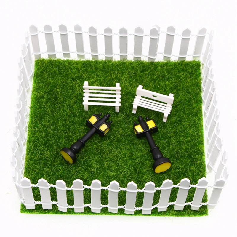 Mini Wooden Fence DIY Miniature Fairy Garden Wood Barrier Dollhouse Showcase Craft Home Decoration Accessories 90x5cm