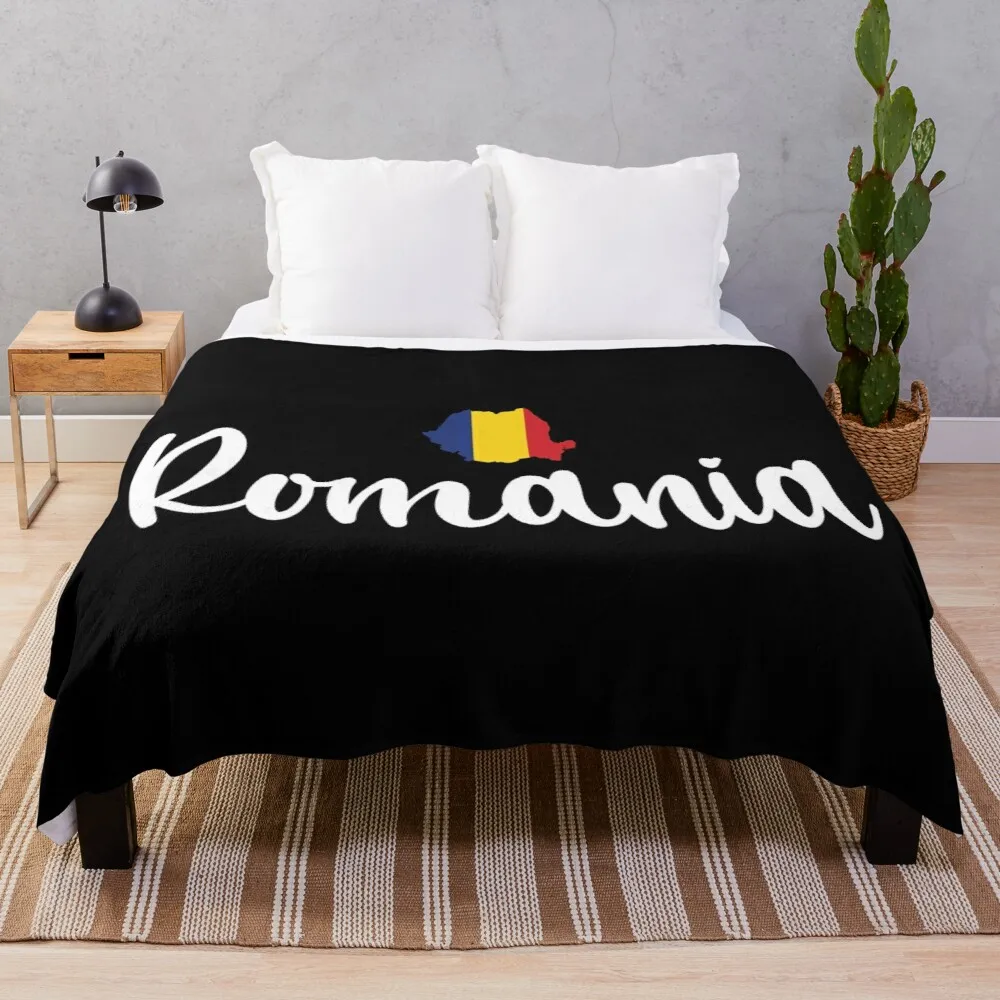 

Romania Raised Me Growing Up Romanian Throw Blanket Dorm Room Essentials Retro Blankets