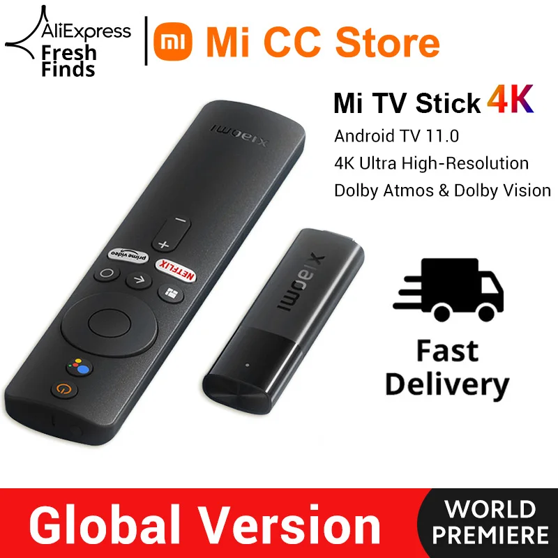 New Arrival] Global Version Xiaomi Mi TV Stick 4K Android 11.0 Portable 4K  Streaming Media 2GB 8GB Multi Language TV Dongle