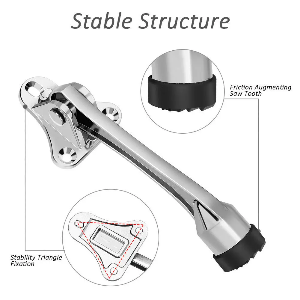 Kick Down Door Stopper Zinc Alloy Lever Door Holder Catcher Wall Floor Mounted