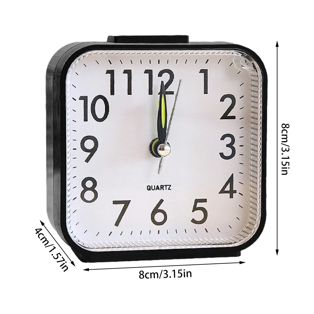 Alarm Clock Square Analog Display Home Decor Bedroom Night Light Alarm Clock Daily Non Ticking Battery Operated Small Night Lamp