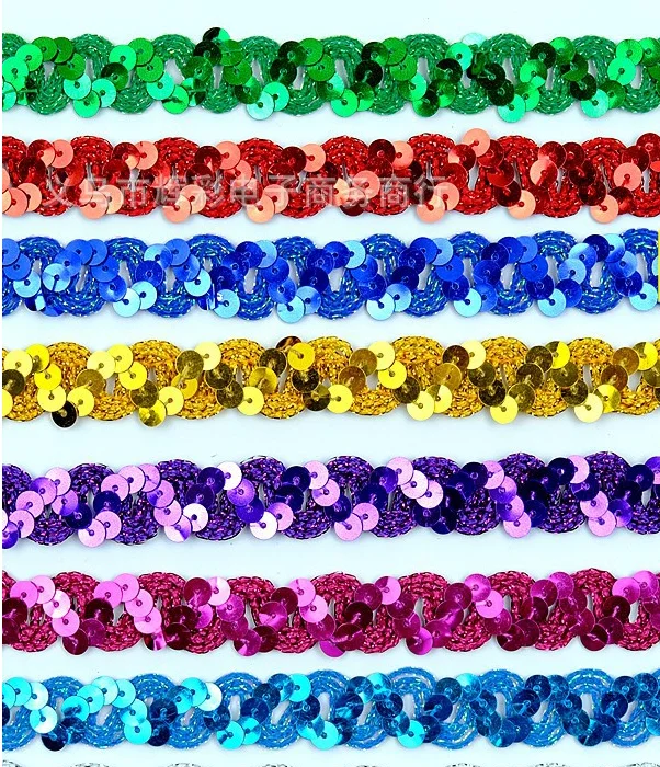 Sequined Embroidered Lace Ribbons Appliqued Cosplay Costumes Trims Band Lace Clothes Accessories 12 Yards 1.5CM Wide