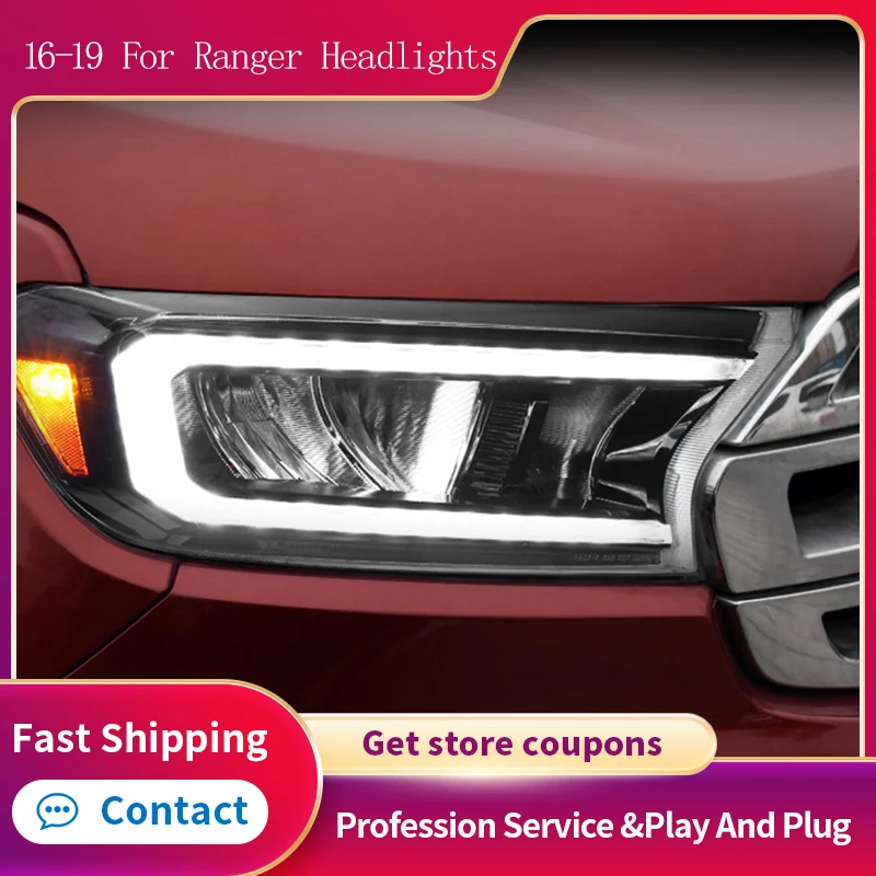 

2 шт., Автомобильные светодиодные фары для Ford Ranger Everest T6 FL T7 T8