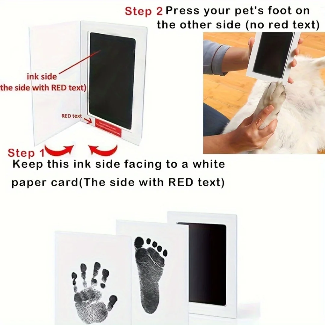 Pet Dog & Cat Paw Print Ink Set Pad Safe Non-toxic Wash Free Easy Clean Diy Handprints Footprints Pet Souvenirs ink pads,pet print kit