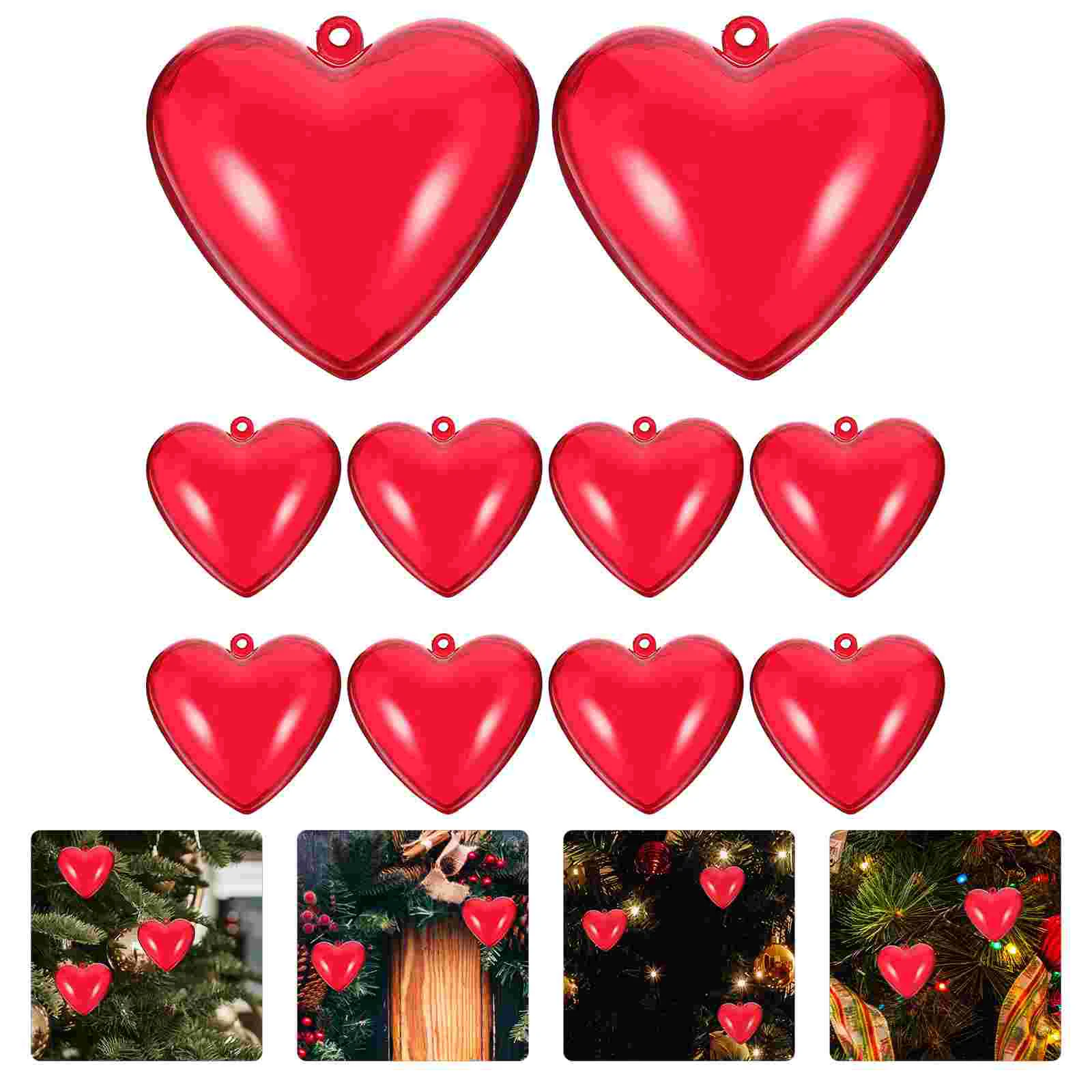 

Fillable Heart Shaped Ornaments Love Heart Shaped Christmas Hanging Pendant Valentine'S Day Heart Packing Box