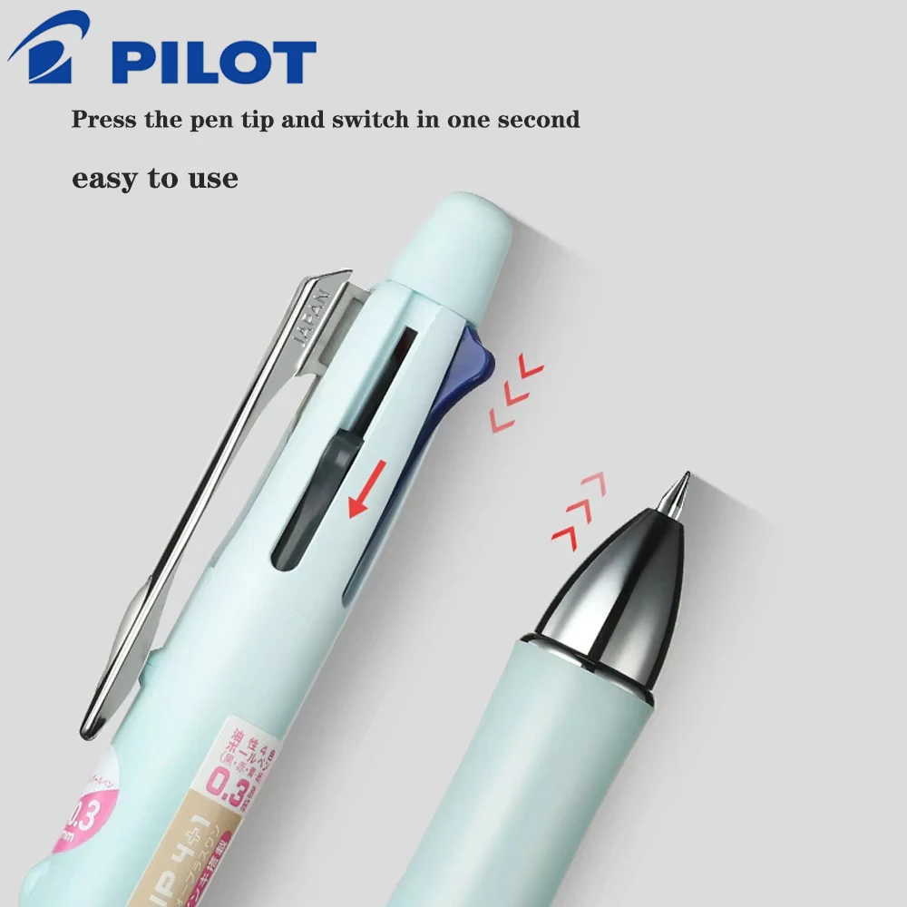 1PC Pilot Multifunction New Macaron Color 0.3mm 4 Color Ballpoint Pen + Mechanical Pen Back To School Supplies Kawaii Stationery
