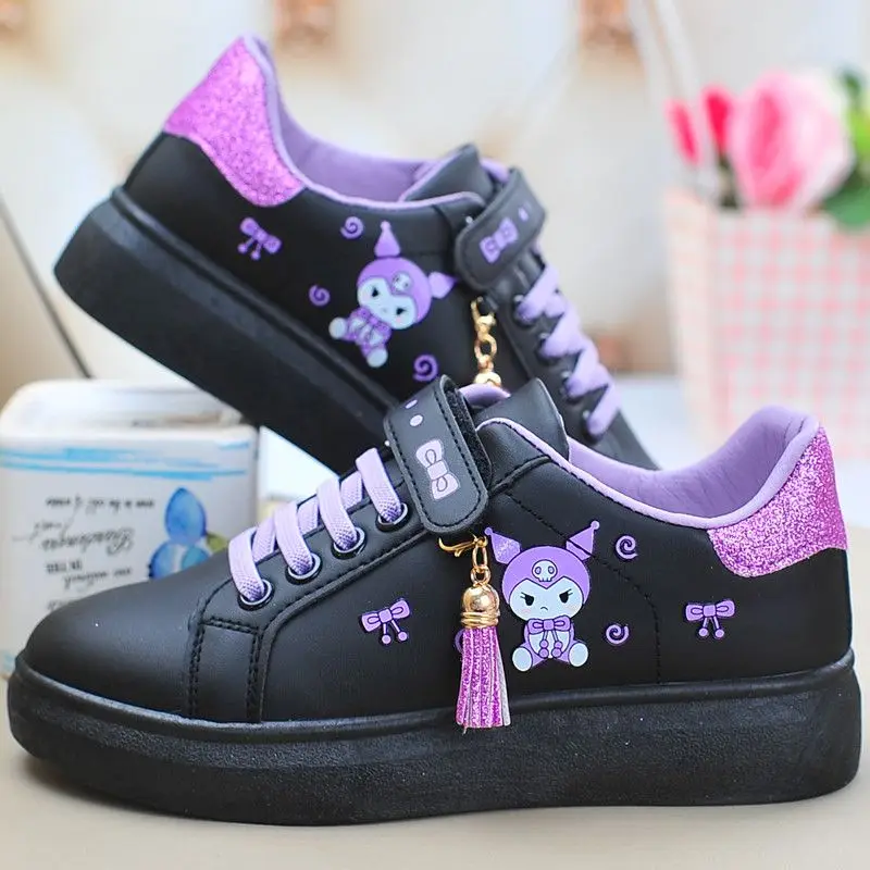 

Sanrio Kuromi Sports Shoes Children Fashion Ins Soft Bottom Anime 23 Sweet Spring Autumn Sneakers Casual Shoes Cartoon New Style