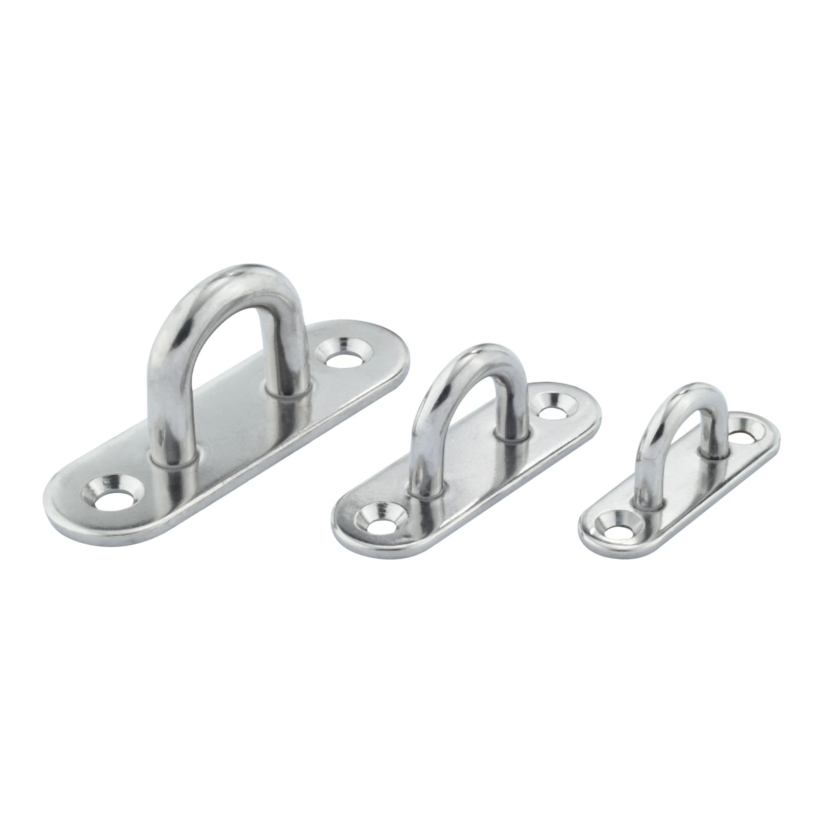 4/1 Pcs Stainless Steel Pad Eye Oblong Plate Staple Ring Marine Loop U-Shaped Screw Wall Mount Hook Hanger Boat Rigging 5/6/8Mm