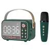 Bluetooth Alarm Clock Speaker S11 New Handheld Retro Style Desktop Alarm Clock European Speaker Pink 4