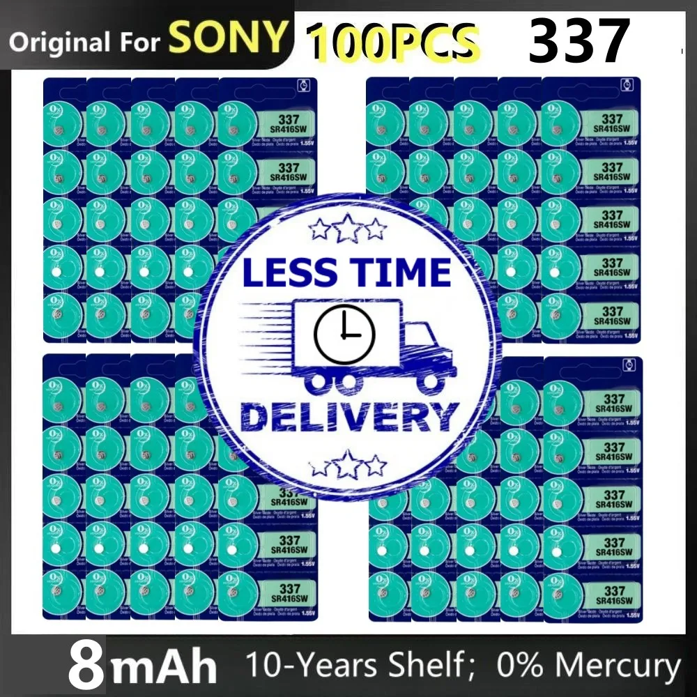 100Pcs-Original-For-SONY-337-SR416SW-AG6-LR416-337A-Silver-Oxide-Button ...