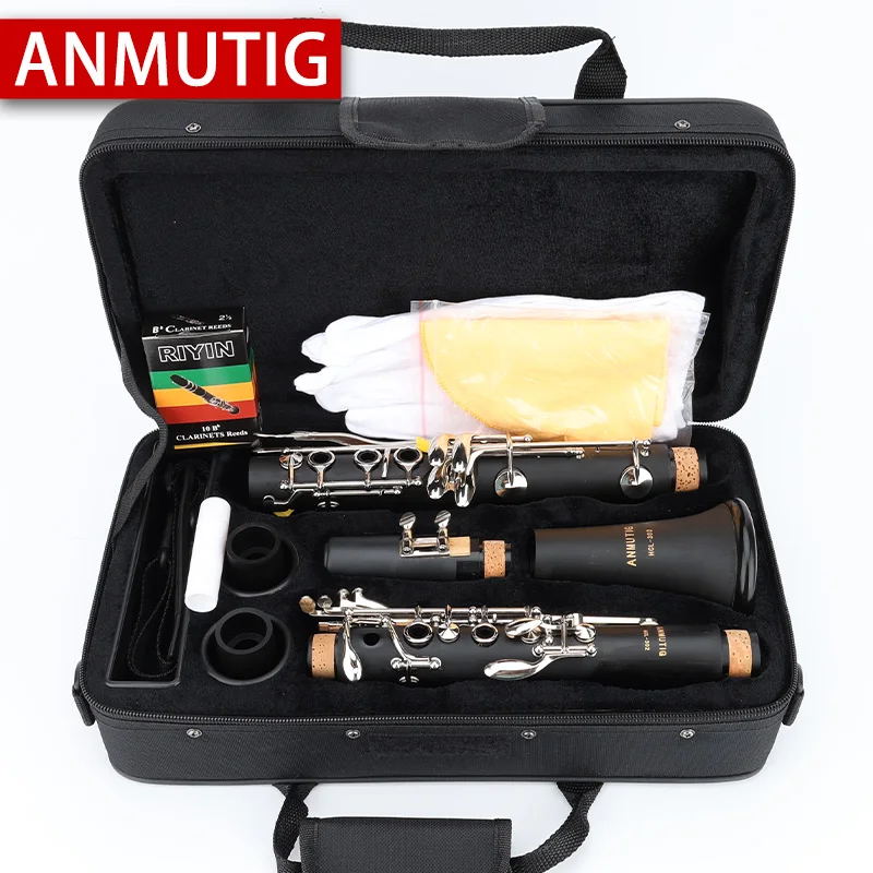 Bb Professional Clarinet 17 Key Hard Rubber Pipe Material Clarinete Instrument