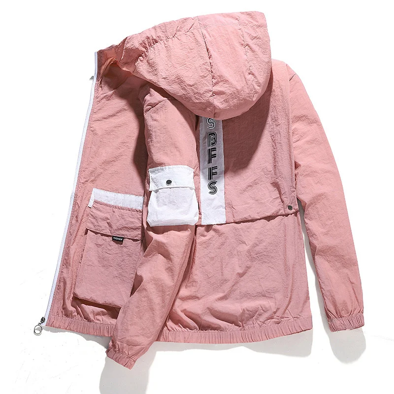 

Spring Summer Outdoor Skin Coat Men Fashion Hooded Suncreen Clothing Large Size M-4XL Light Breathable Jacket Sport