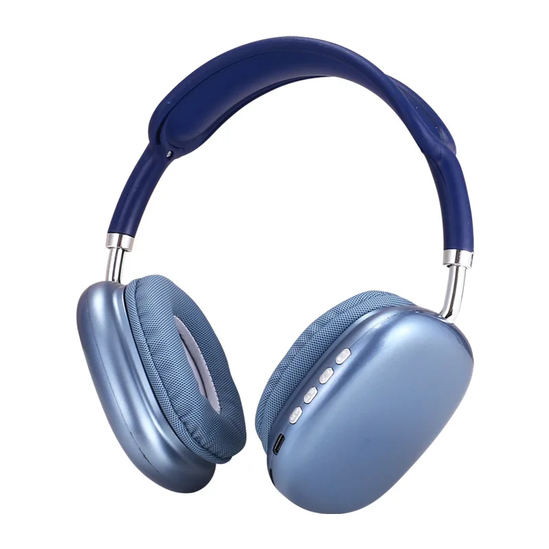 Auriculares Inalambricos con Funda Pro MAX P9, Bluetooth 5.0, Cascos Diadema  Ajustables, Larga Duración Batería, Micrófono, Sonido Estéreo, Móvil/PC/TV  (Azul) : : Informática