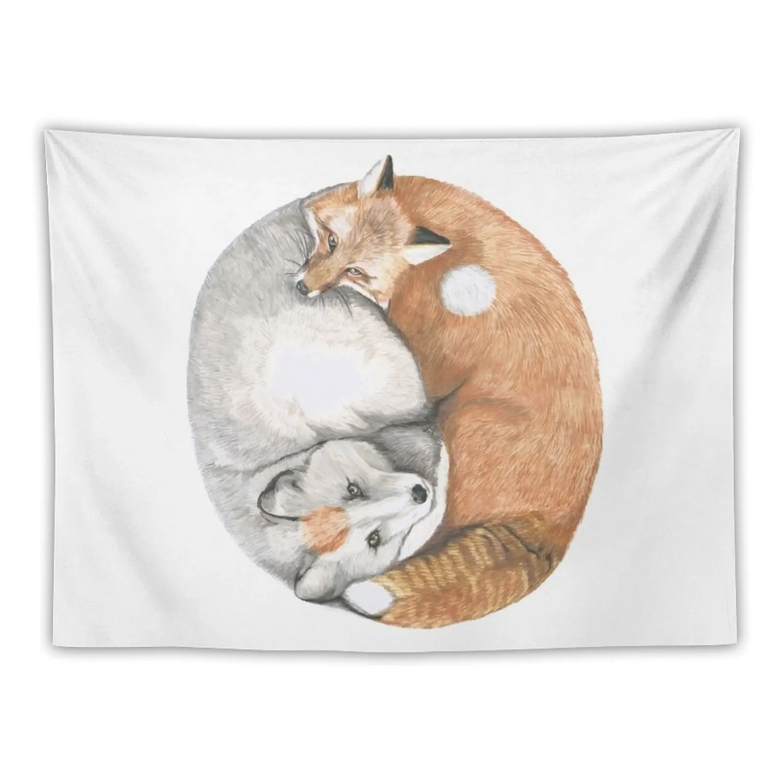

Fox Yin Yang Tapestry Wallpaper Wall Decor Hanging Bedrooms Decorations Things To Decorate The Room Tapestry