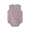 Summer Solid Newborn Baby 100% Cotton Linen Bodysuits Boy Girl Sleeveless Romper Jumpsuit Soft Skin-friendly Thin Comfy 3