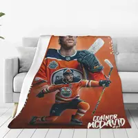 Connor McDavid 97 For Edmonton Oilers Fans Blankets Fleece Lightweight Throw Blanket For Home Bedroom Outdoor Throws Bedspread 2