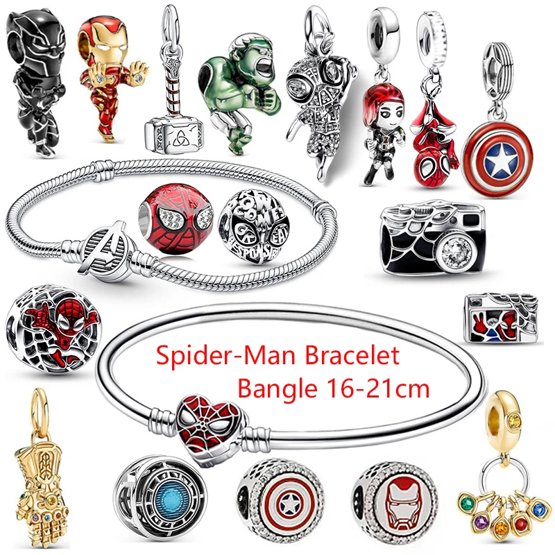 Disney Marvel Movie Figure Spiderman Ironman Groot Women Pendant Bracelet  Charm Spider-Man DIY Jewelry Bracelet Accessories Gift - AliExpress