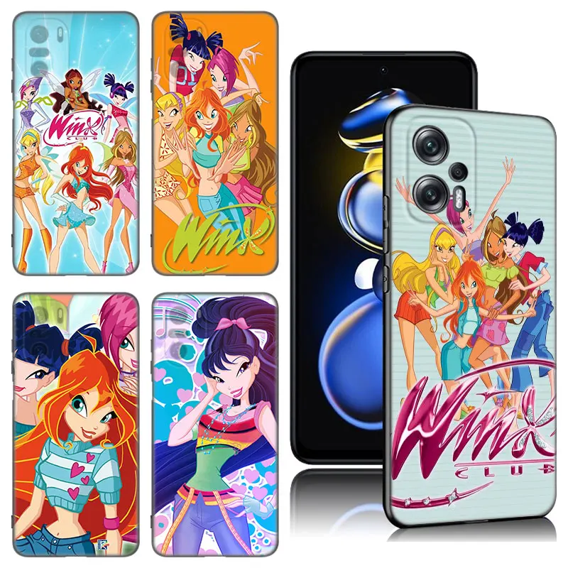 Custodia Per Telefono Girl W-Winx Clubs Per Xiaomi Poco X3 X4 Nfc F5 M2 M3 M4 M6 X5 Pro F3 F4 Gt 5G C31 C55 M5S Cover In Silicone Nero