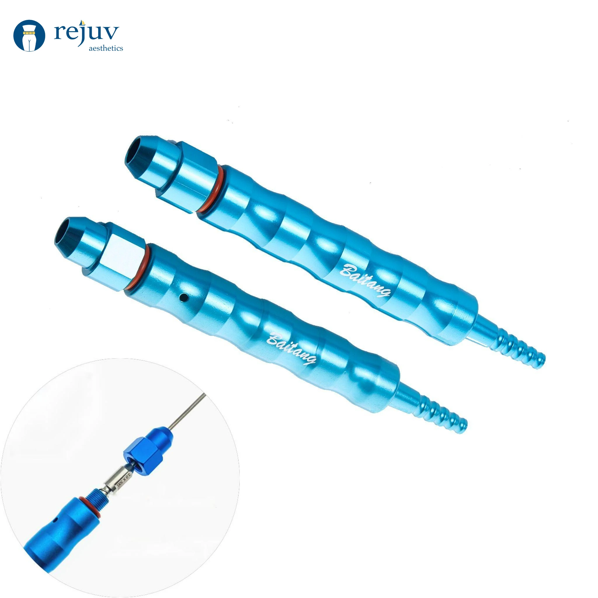 luer lock infiltration liposuction cannula manufacturers 2 5x300mm Light Weight Titanium Alloy Handpiece for Manual Liposuction Handle Autoclavable Disinfection with Luer Lock Hub