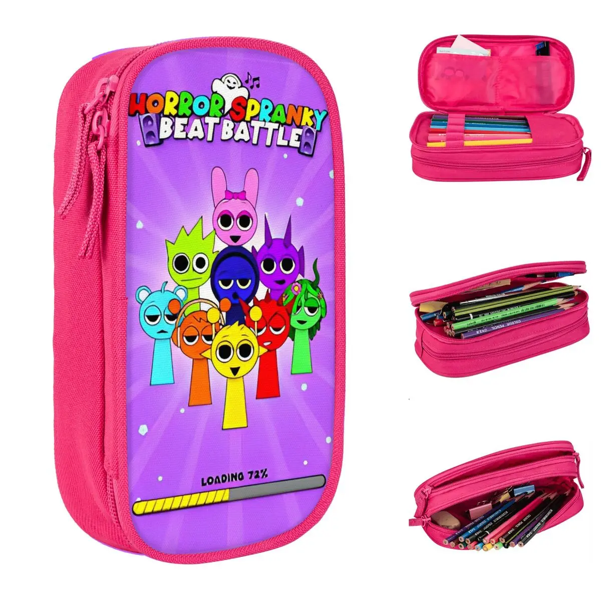 Pencil Cases Stationery Box Pen Storage Bag Sprunki Horror Spranky Large Storage Bag for Girl Boy School Supplies Cosmetic Accessories