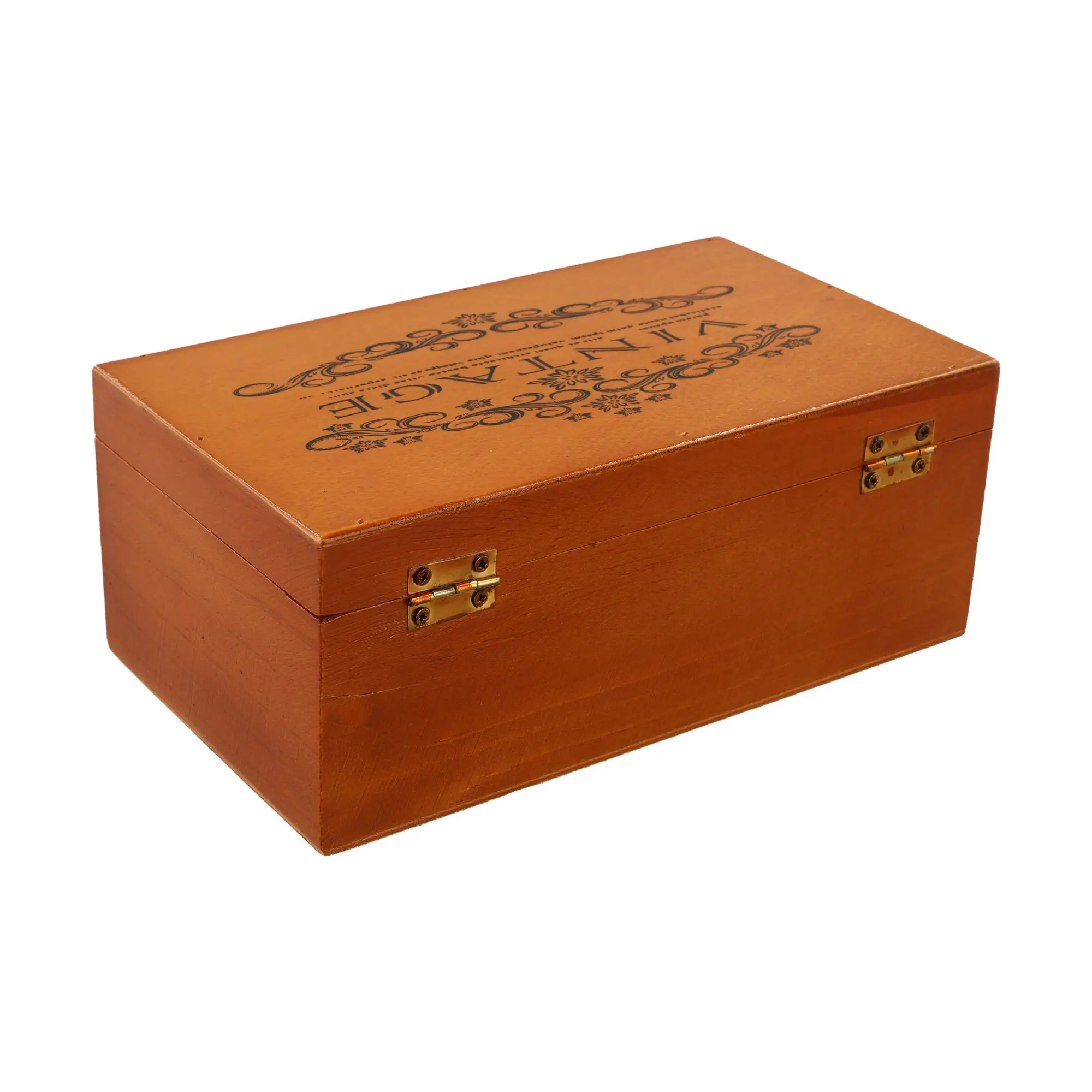 Retro-Aufbewahrungsbox aus Holz mit abschließbarem Holz, dekorativer Koffer für Zuhause oder Büro, Holzkiste mit Klappdeckel, Andenkenhalter mit Schloss – Detail 16