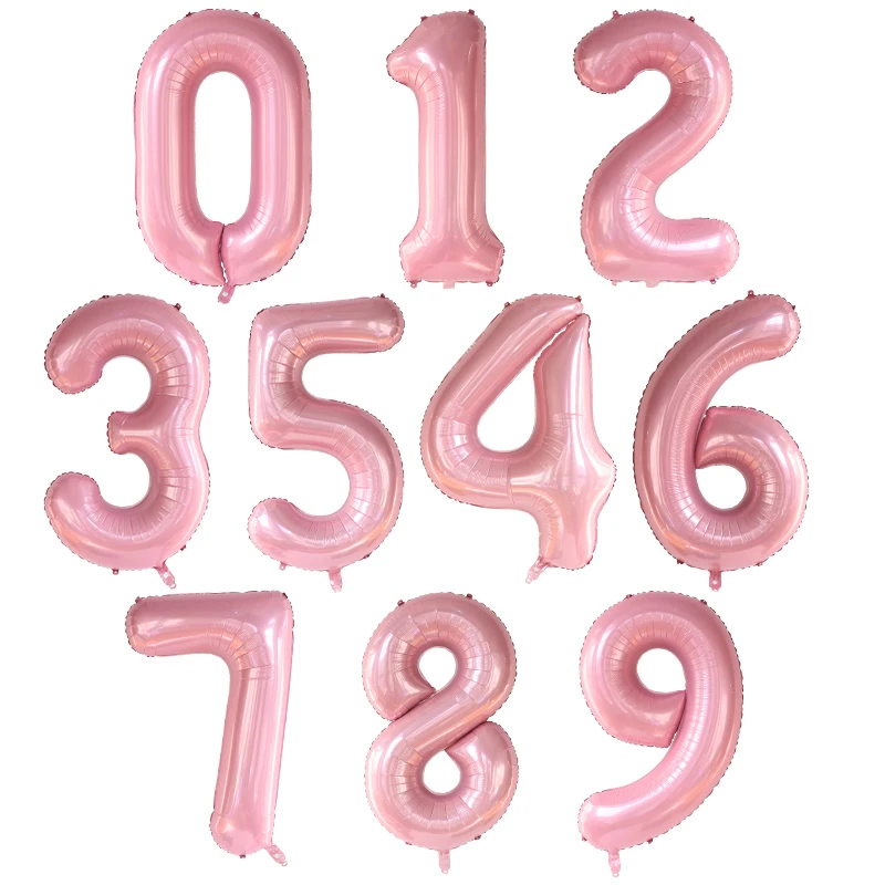 thumbnail image 1 of Globos de helio de aluminio grandes de 40 pulgadas con números del 0 al 9, decoraciones para fiestas de bodas, baby showers, figuras grandes, suministros para globos de aire, 1 of 5