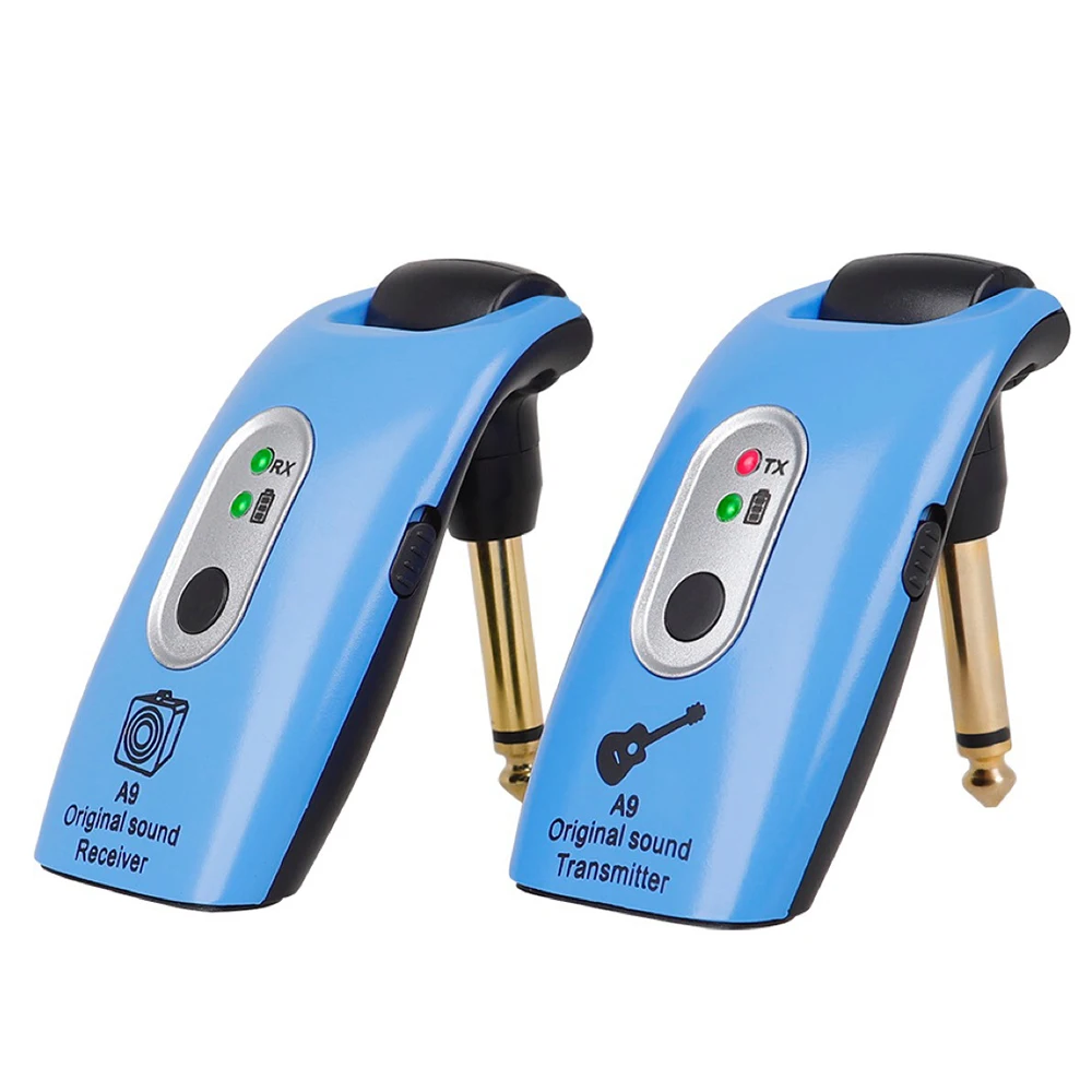 

Electric Wireless Guitar Transmitter Receiver A9 UHF 2.4GHz Wireless Guitar System Rechargeable 4 Channels USB Electric