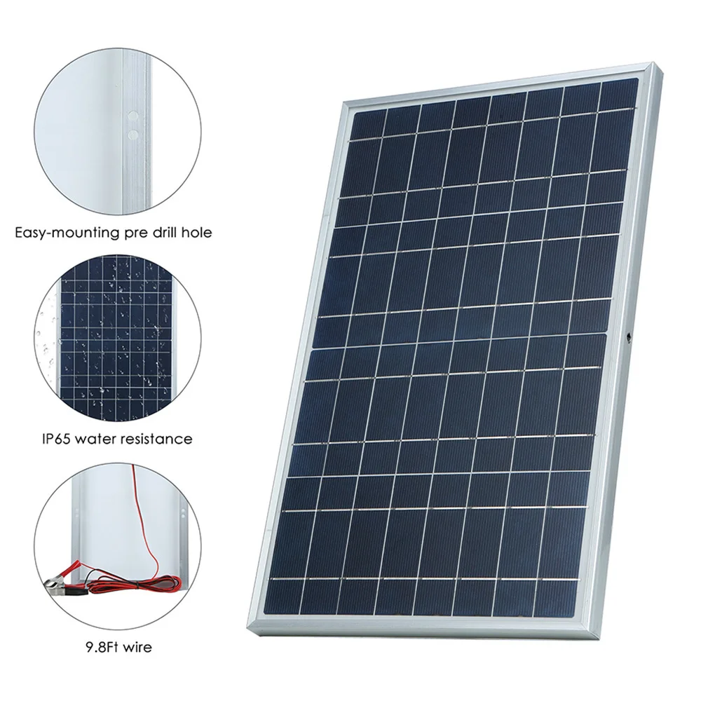 Kit de Panel Solar monocristalino con Clip de cocodrilo, resistencia al agua IP65, batería Solar para coche y barco, 15W, 12V/18V