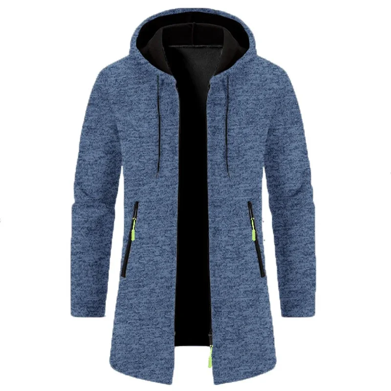 Felpe con cappuccio da uomo Felpe a maniche lunghe da uomo con cerniera con cappuccio Giacca invernale oversize da uomo Cappotto maglione nero 4