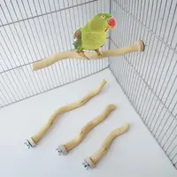 Bird Perch Toys Parrot Wooden Molar Cage Stand Stick Natural Wood Bird Accessories for Lovebirds Medium Parrots Budgies 1