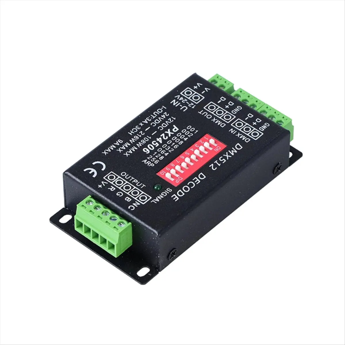 《공장 직판》PX24506 DMX512 디코더 드라이버 DMX512 3CH X 3A 증폭기 108W-216W12V 24V DC LED 컨트롤러(RGB LED 스트립 조명용)