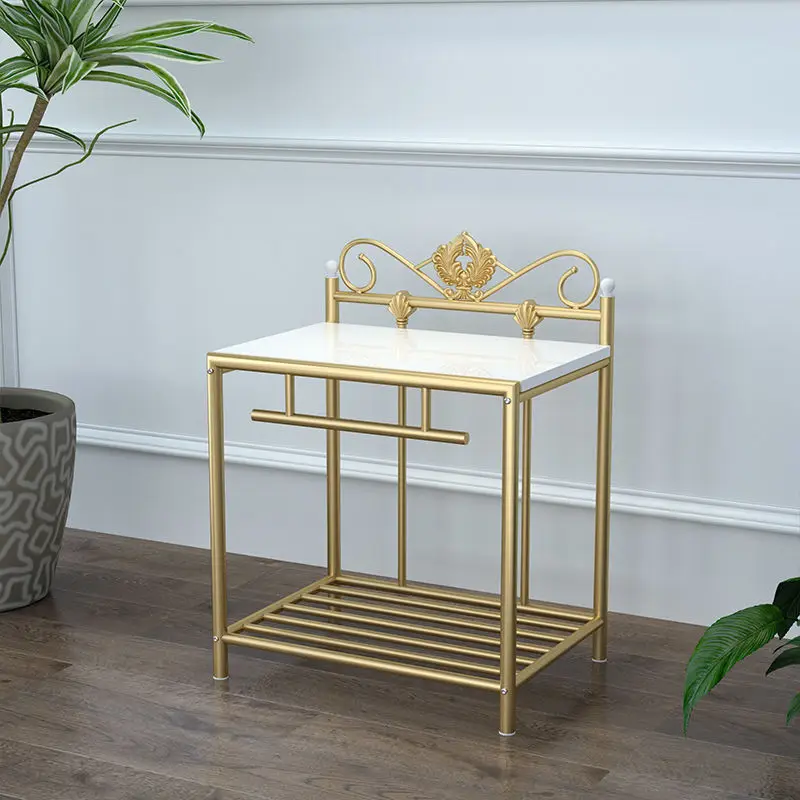 

Simple Wrought Iron Bedside Table Bedside Cabinet Bedroom Vanity Desk Small Storage Locker Modern Small Furniture Living Room