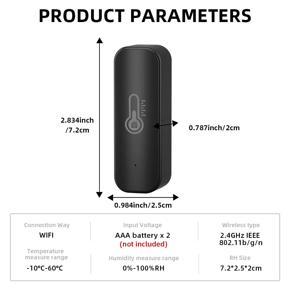 Tuya Zigbee or WiFi Temperature Humidity Sensor Indoor Hygrometer APP Remote Control Works With Alexa Google Home Smart Home
