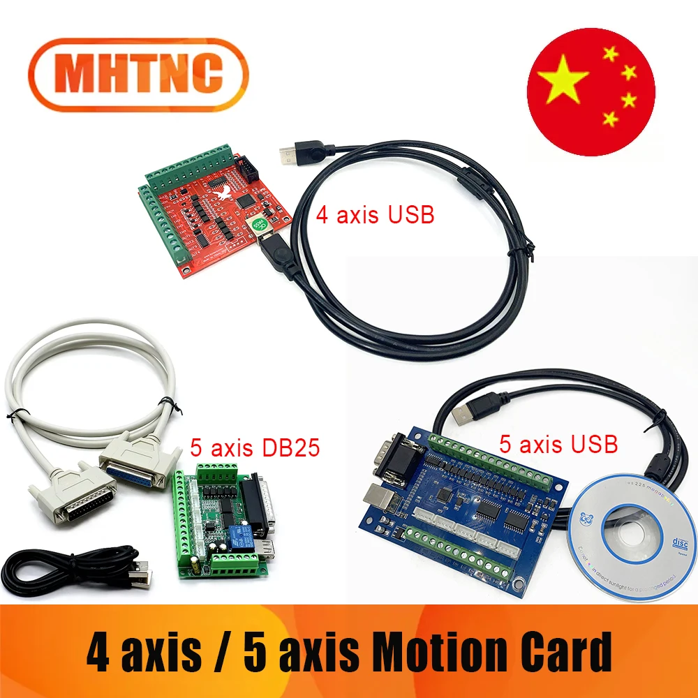 CNC Controller MACH3 system 4 axis / 5 axis USB 5 DB25 motion card 100Khz Driver Board for lathe milling machine