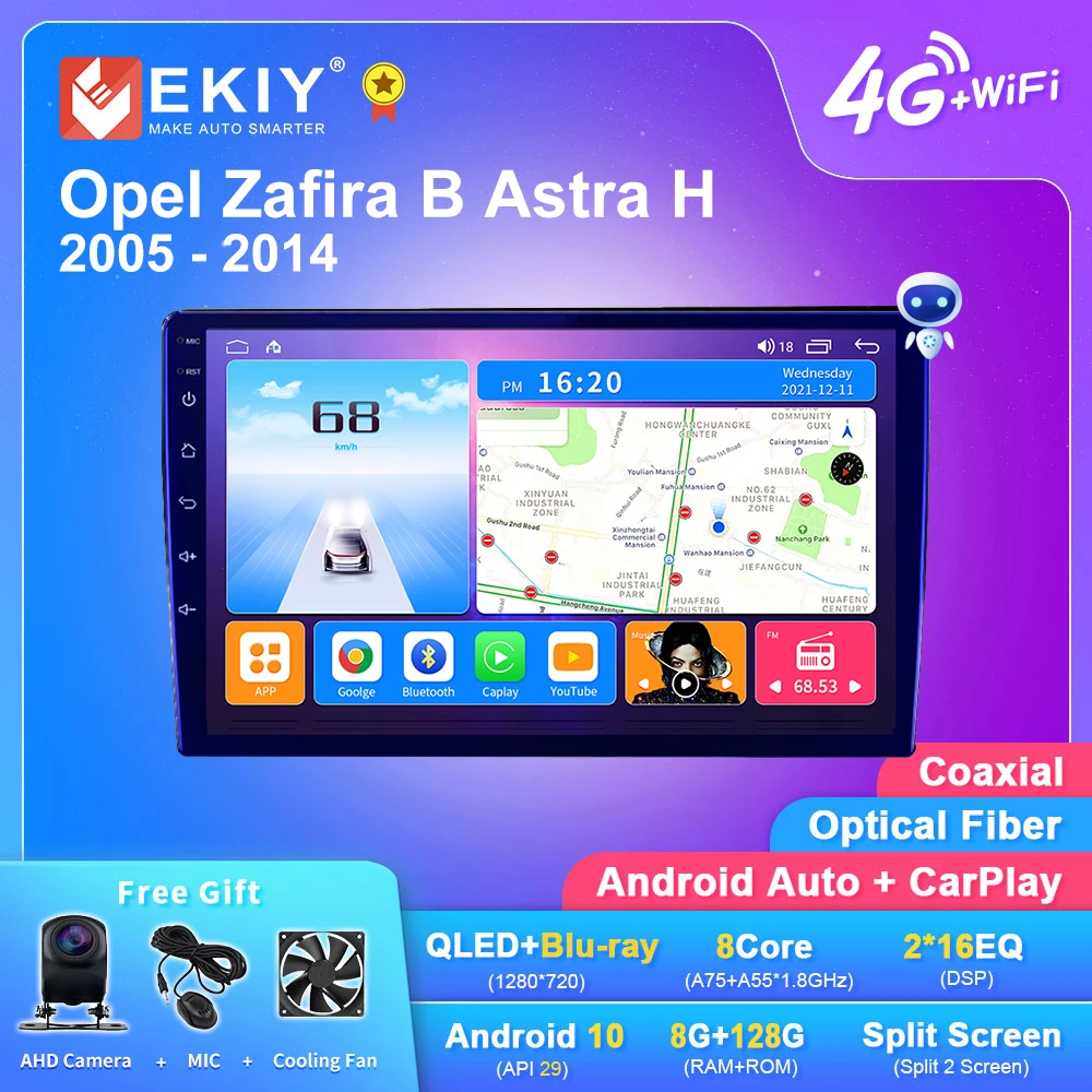 

EKIY T7 Android 10 Car Radio For Opel Zafira B Astra H 2005 - 2014 Stereo Tape Recorder Autoradio GPS Navi BT QLED IPS 2 din