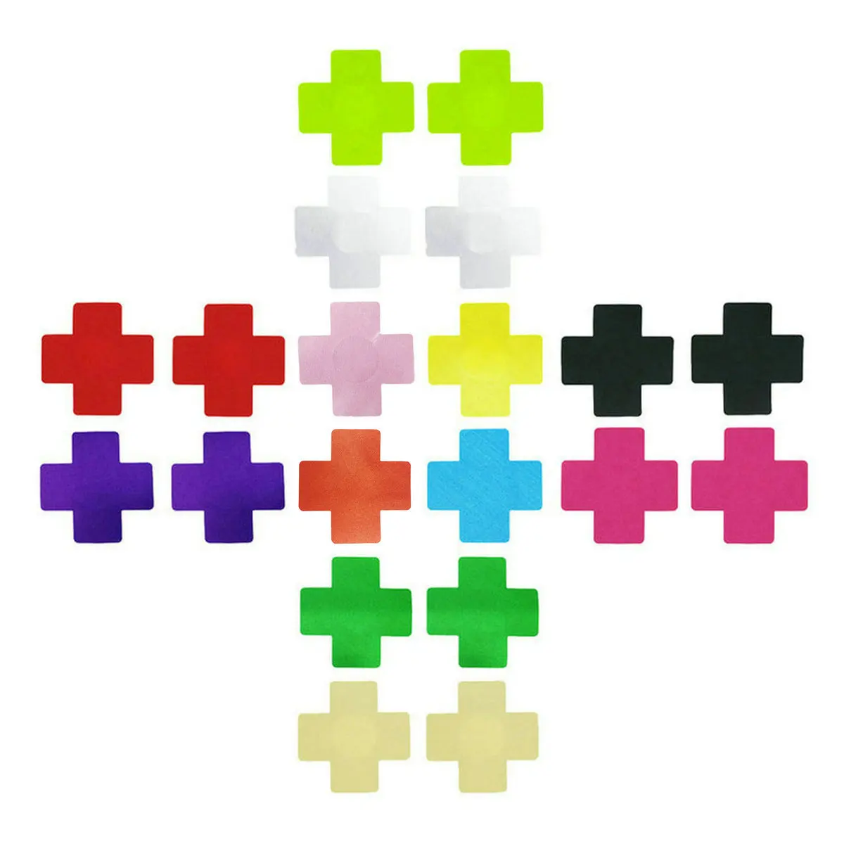 7PAIRS Colorful Breast Petals Covers Sexy Cross Pattern Disposable Self