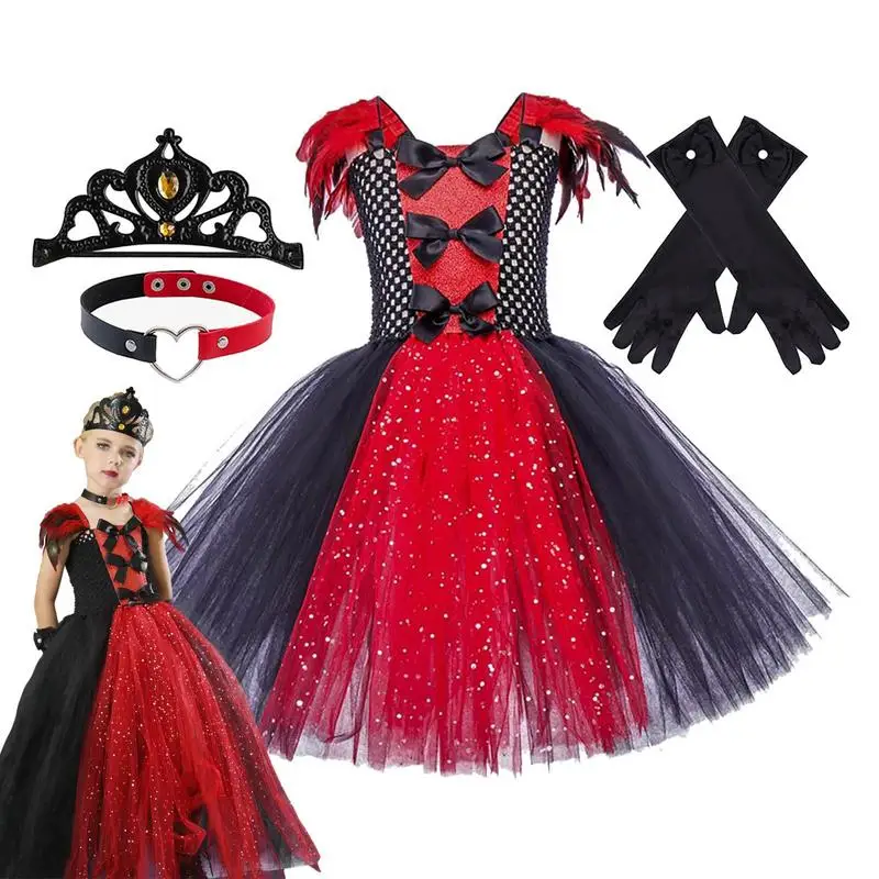 Mädchen Halloween Kostüm Vampir verkleiden Kind Vampir Rollenspiel Cosplay Outfits für 2-12 Jahre altes Mädchen