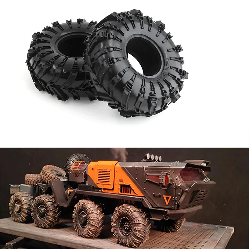 1:10 RC 락 버기 크롤러 자동차용 고무 타이어 휠, 2.2 인치, 초대형 140x55mm, Traxxas TRX4 Axial SCX10 90046 Capra RBX10