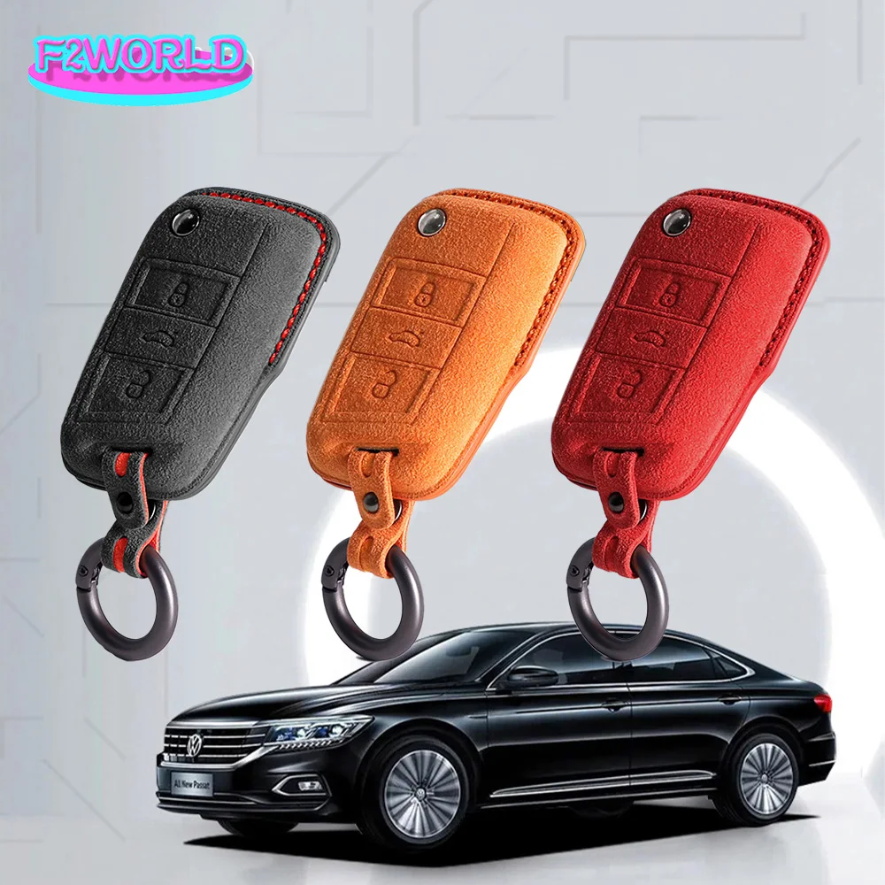 

10Pcs Alcantara Suede Car Key Case For Volkswagen Lamando Tiguan Golf 7 Sagitar Teramont Lavida Bora Tayrgn Car Accessories