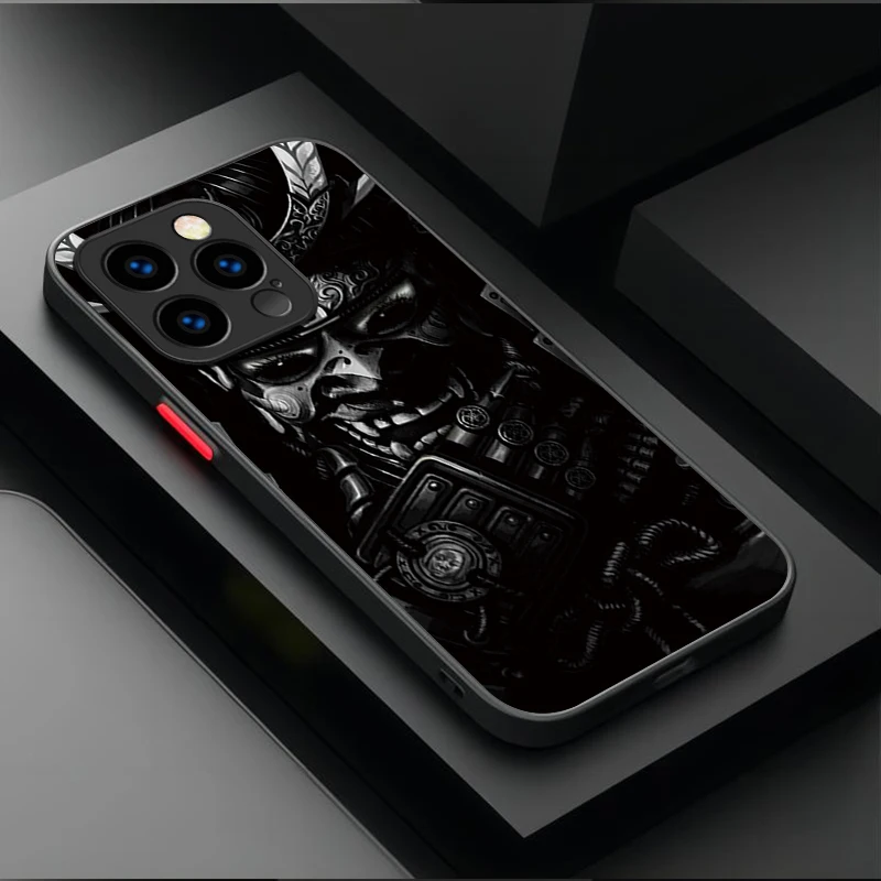 Ghost Face Samurai Shockproof Bumper Case - Japan-Inspired Design