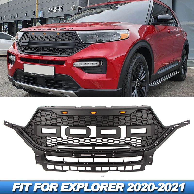 

Fit for FORD EXPLORER 2020 2021 grille with LED lights Ford Explorer front bumper modification parts