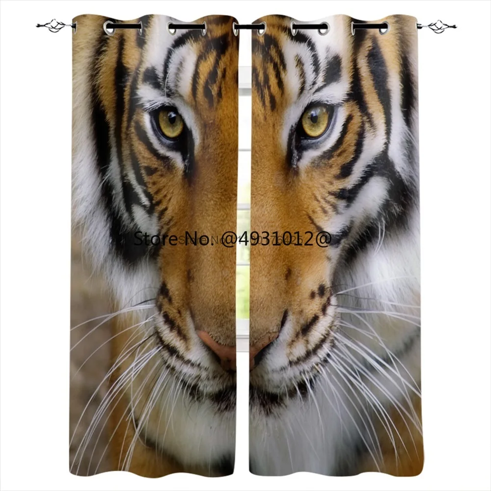 

2023 Animal Tiger Blackout Curtain Beard Asia Carnivore Printed Window Drapes Living Room Bedroom Children Modern Home Decor
