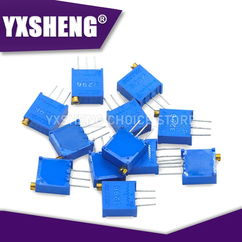 3296W Multiturn Trimmer Potentiometer Kit 500R 1K 2K 5K 10K 20K 50K 100K 200K 1M High Precision 3296 Variable Resistor Set 50PCS trimmer potentiometer