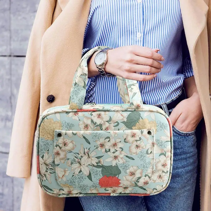 Custodia per uncinetto, borsa porta ferri da maglia Borsa organizer da viaggio Borse vuote con cerniera Borsa portaoggetti portatile per uncinetto per trasportare vari ferri all'uncinetto e accessori