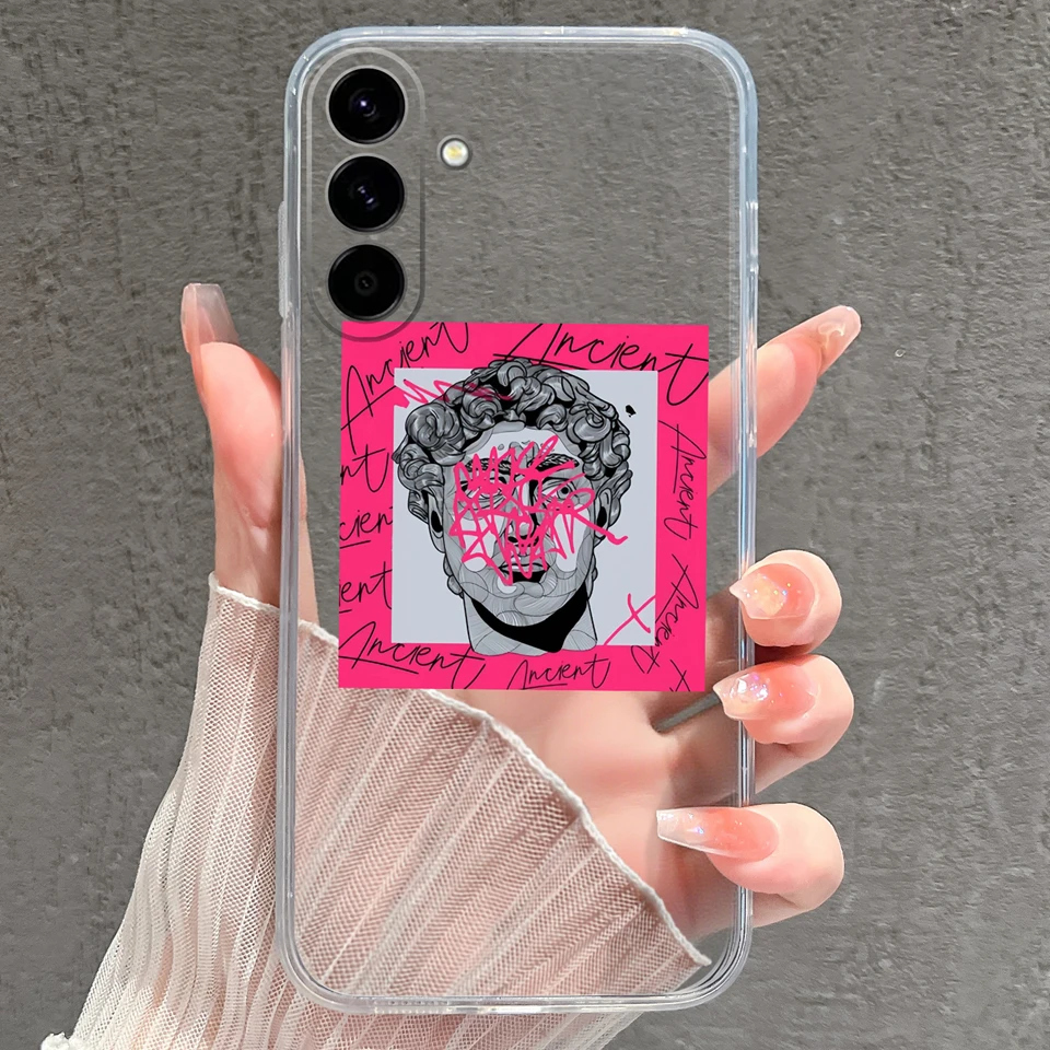 Pink Star Dinosaur Creative Silicone Clear Phone Case - Durable Bumper Housing Design